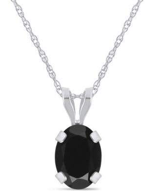 Pendant Necklace in 10k White Gold (Available in White Topaz, Pink Topaz, Blue Topaz, Peridot, Garnet, Citrine, Black Onyx, Aquamarine, and Amethyst)