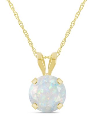 Lab-Grown Sapphire (1 ct. t.w.) Pendant Necklace in 10k Yellow Gold (Also available in Lab-Grown Ruby, Opal, and Emerald)