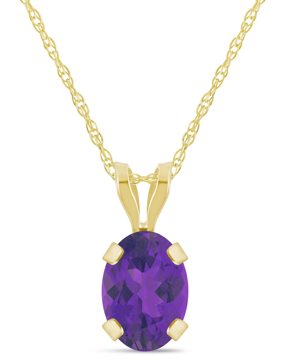 Macy's Amethyst (3/4 ct. t.w.) Pendant Necklace 10k Yellow Gold