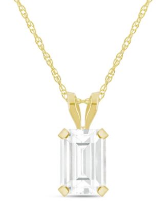 Pendant Necklace in 10k Yellow Gold (Available in Amethyst, White Topaz, Pink Topaz, Blue Topaz, Peridot, Garnet, Citrine, Black Onyx, and Aquamarine) 