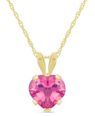 Pendant Necklace in 10k Yellow Gold (Available in Amethyst, Pink Topaz, Blue Topaz, Peridot, Garnet, Citrine, and Black Onyx)