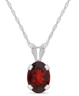 Pendant Necklace in 10k White Gold (Available in White Topaz, Pink Topaz, Blue Topaz, Peridot, Garnet, Citrine, Black Onyx, Aquamarine, and Amethyst)