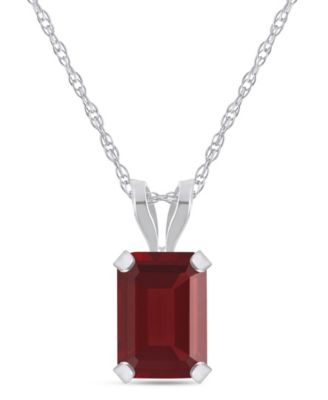 Pendant Necklace in 10k White Gold (Available in Amethyst, White Topaz, Pink Topaz, Blue Topaz, Peridot, Garnet, Citrine, Black Onyx, and Aquamarine) 