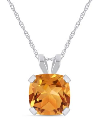 Amethyst (7/8 ct. t.w.) Pendant Necklace in 10k White Gold (Also available in Black Onyx, Citrine, Garnet, Peridot, Blue Topaz, and Pink Topaz)