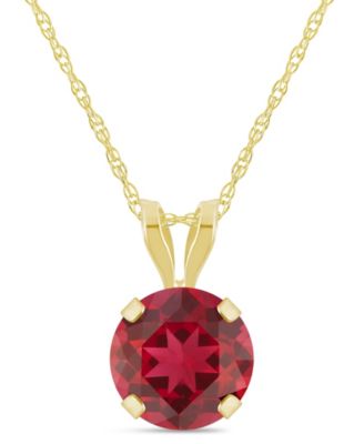 Lab-Grown Sapphire (1 ct. t.w.) Pendant Necklace in 10k Yellow Gold (Also available in Lab-Grown Ruby, Opal, and Emerald)