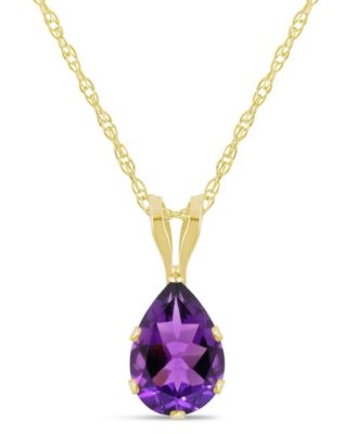 Amethyst (5/8 ct. t.w.) Pendant Necklace in 10k Yellow Gold (Also available in Aquamarine, Black Onyx, Citrine, Garnet, Peridot, Blue Topaz, Pink Topaz, and White Topaz)