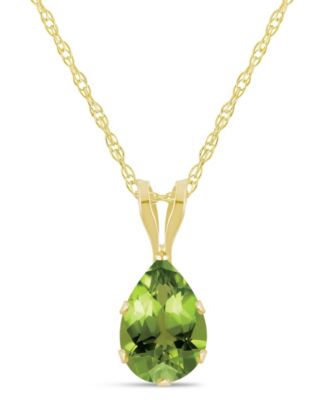 Amethyst (5/8 ct. t.w.) Pendant Necklace in 10k Yellow Gold (Also available in Aquamarine, Black Onyx, Citrine, Garnet, Peridot, Blue Topaz, Pink Topaz, and White Topaz)