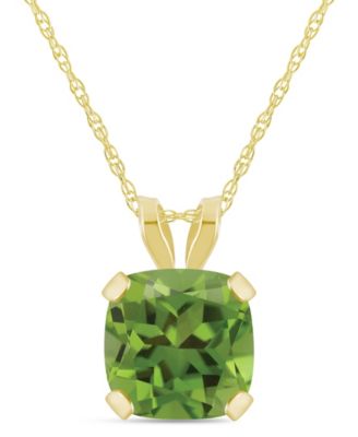 Pendant Necklace in 10k Yellow Gold (Available in Amethyst, Pink Topaz, Blue Topaz, Peridot, Garnet, Citrine, and Black Onyx)