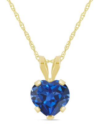 Lab-Grown Pendant Necklace in 10k Yellow Gold (Available in Lab-Grown Emerald, Sapphire, Ruby, and Opal)
