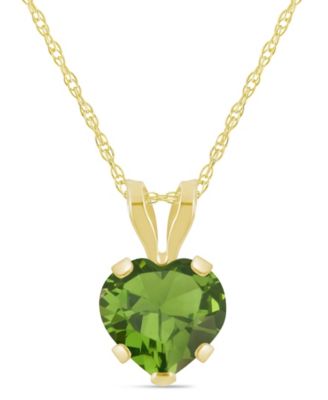 Pendant Necklace in 10k Yellow Gold (Available in Amethyst, Pink Topaz, Blue Topaz, Peridot, Garnet, Citrine, and Black Onyx)