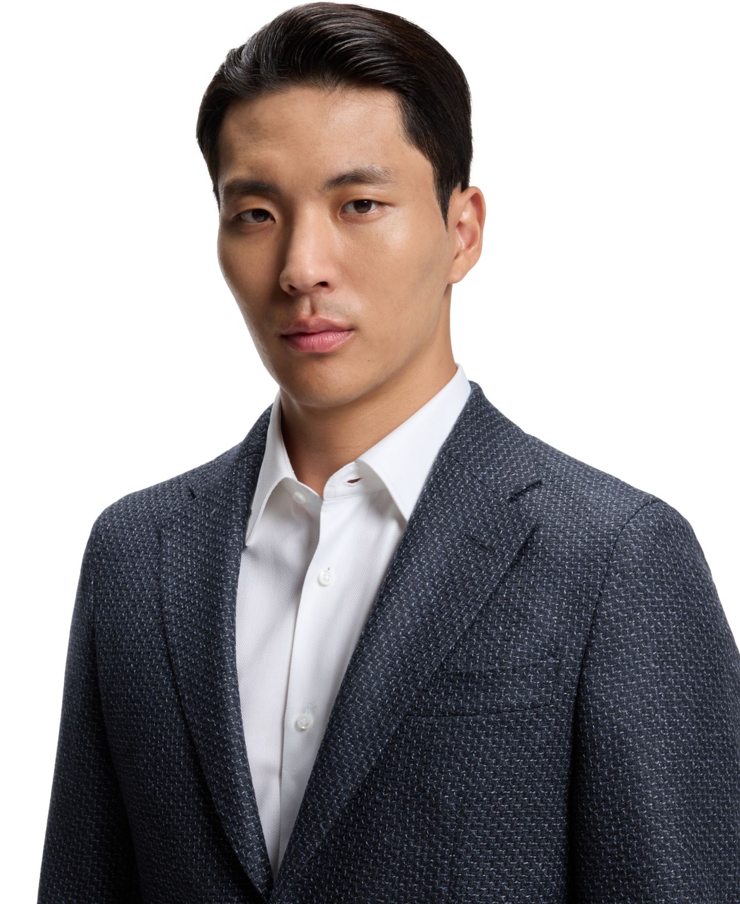 Мужская куртка Hugo Boss BOSS by Patterned Wool Slim-Fit, цвет: Тёмный синий — фото 6