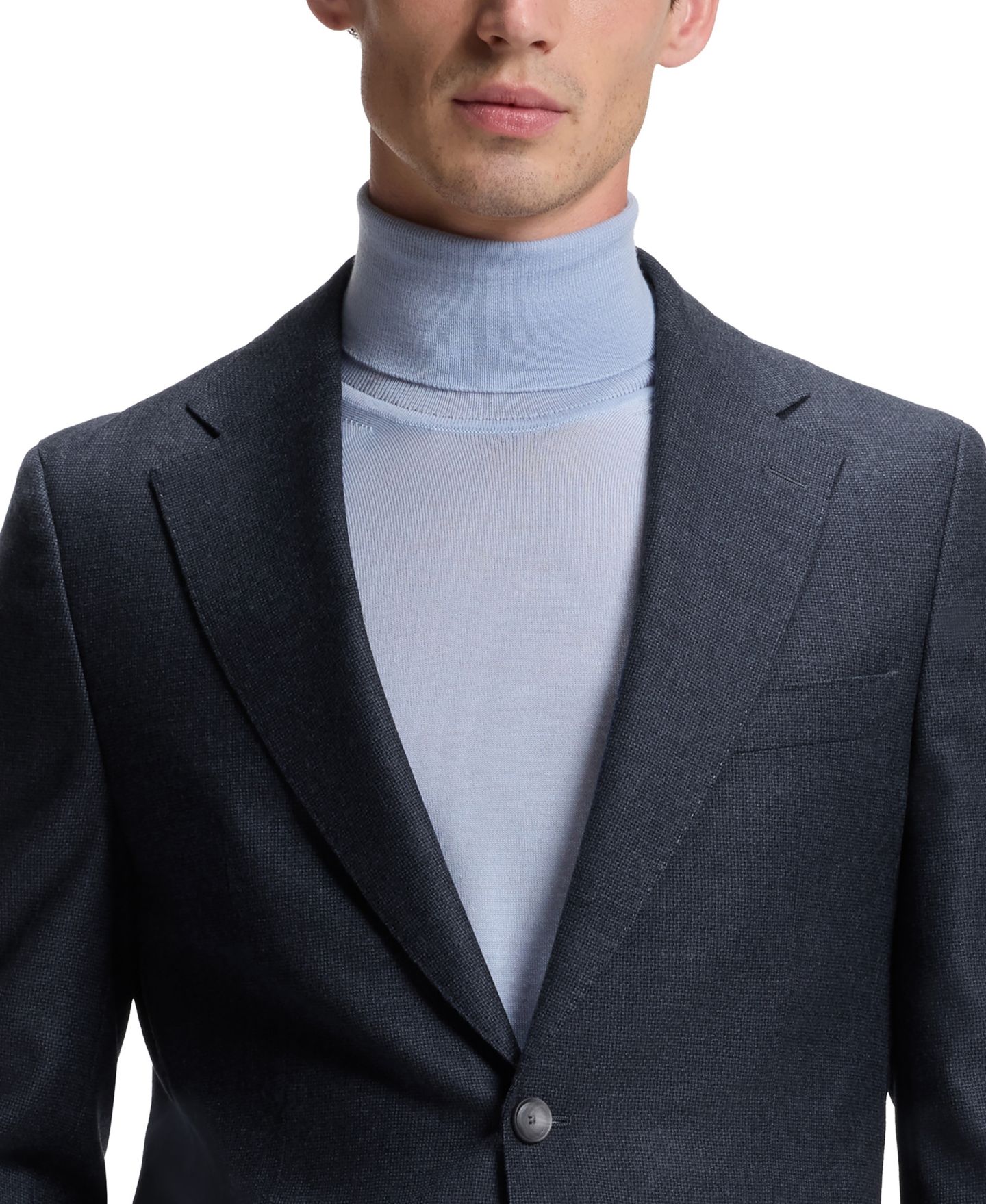 Мужской пиджак Hugo Boss Wool Patterned Slim-Fit Blazer, цвет: Тёмный синий — фото 8