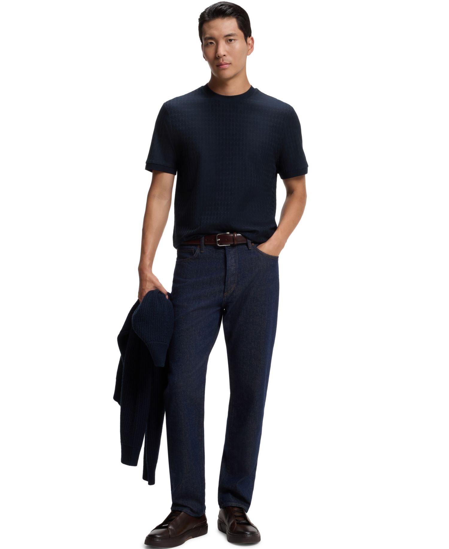 BOSS by Men's Cotton Jacquard Regular-Fit T-Shirt