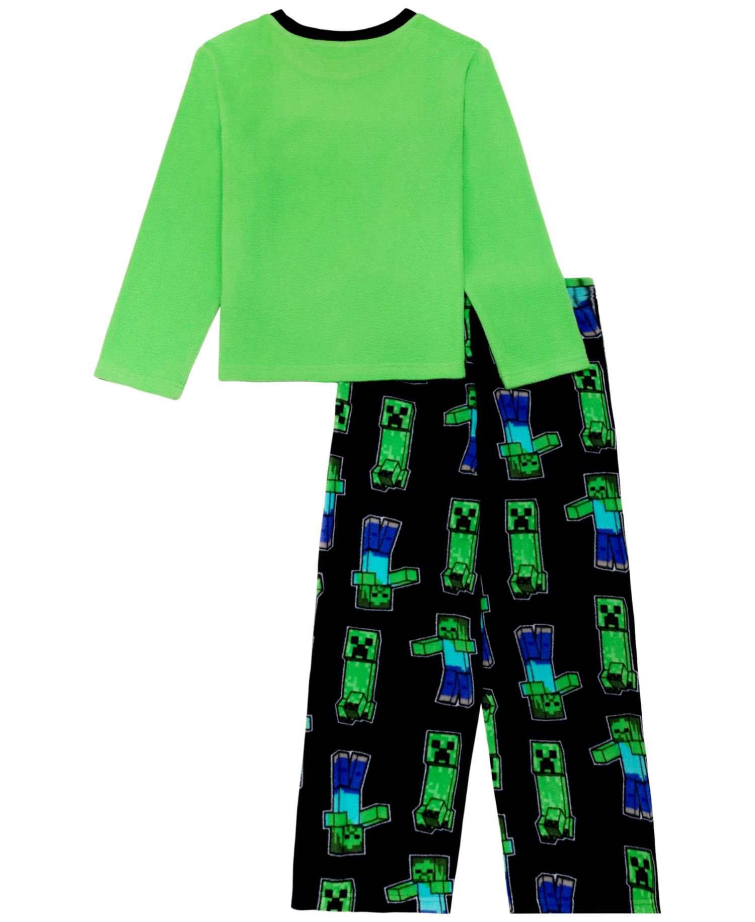 Boys' 4-20 Zombie Creeper Long-Sleeve Crewneck Minecraft Top and Pants Set