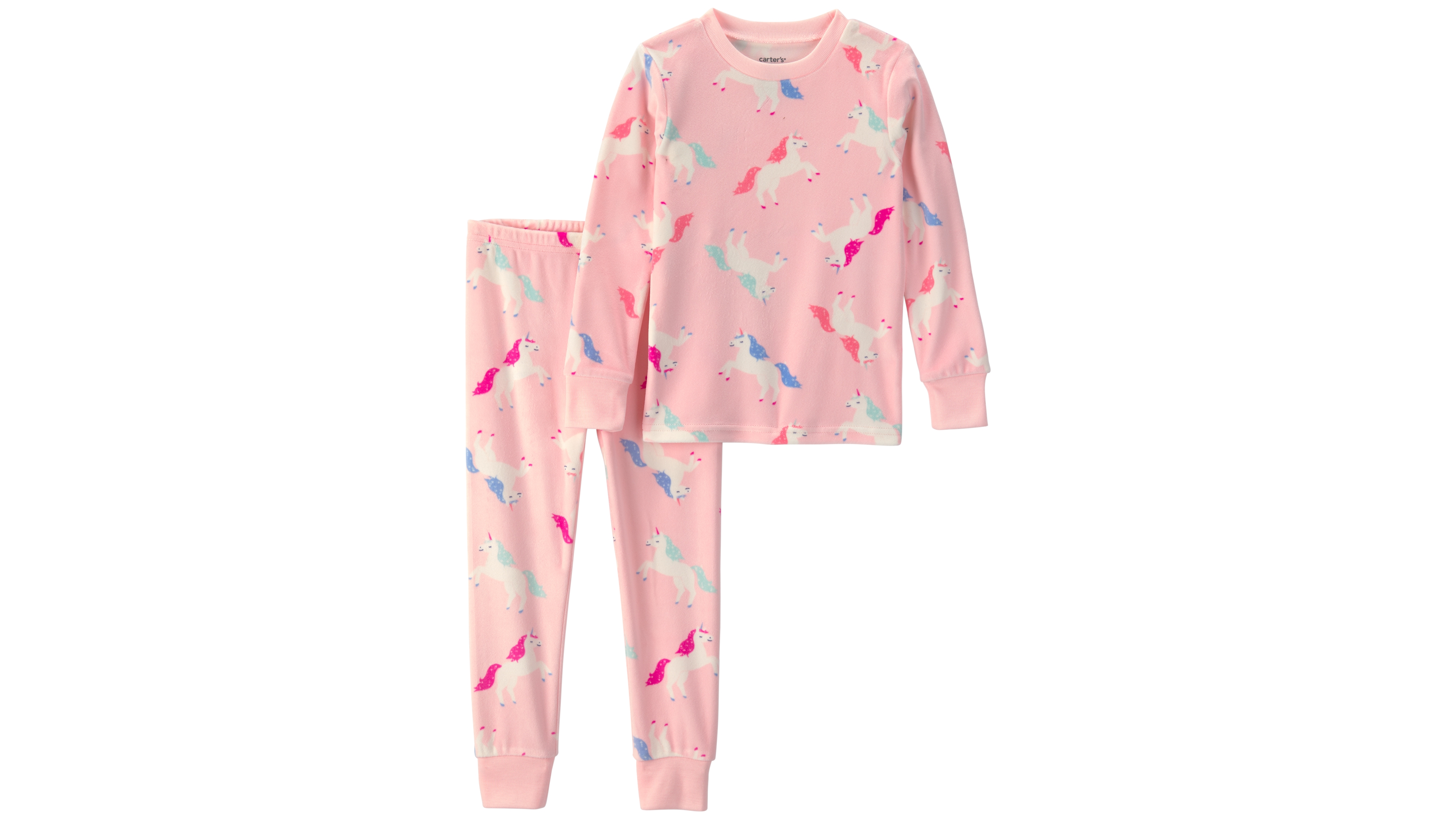 Carter's Toddler Girls' 2T-5T Unicorn Dreamplush Snug-Fit Top and Pants, 2-Piece Pajama Set