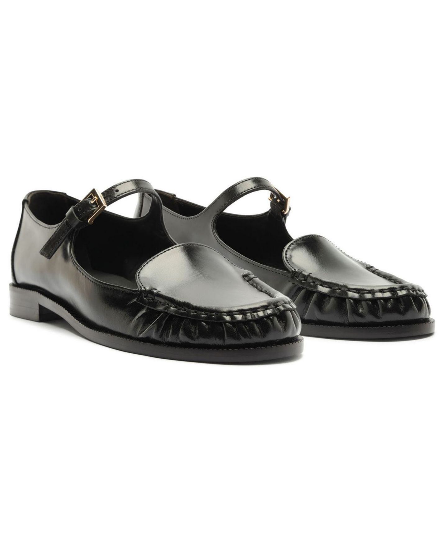 Женские балетки Schutz Tyla Buckle Mary Jane Flats, цвет: Чёрный — фото 8