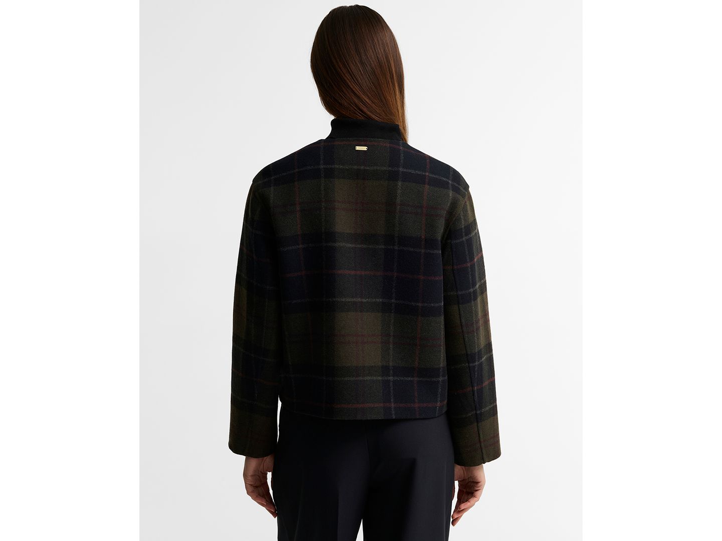 Женская рубашка Barbour Marlow Plaid Long-Sleeve Wool-Blend Overshirt, цвет: Теневой — фото 3