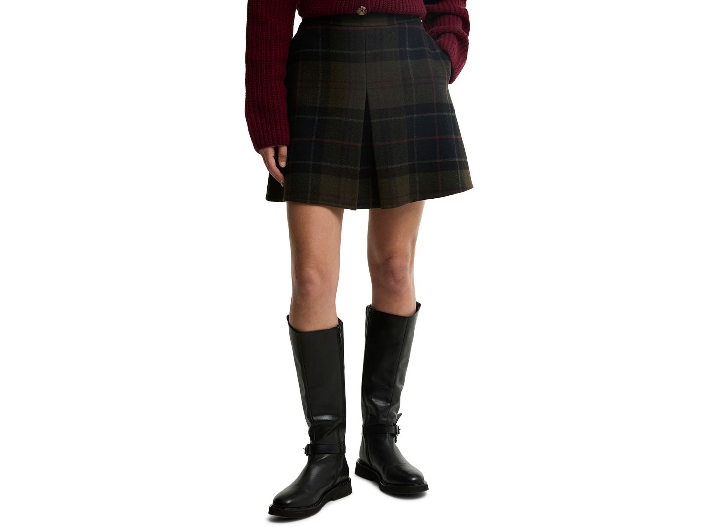 Женская юбка Barbour Marlow Plaid Pleated Mini, цвет: Теневой — фото 1