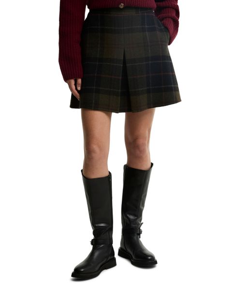 Женская юбка Barbour Marlow Plaid Pleated Mini, цвет: Теневой