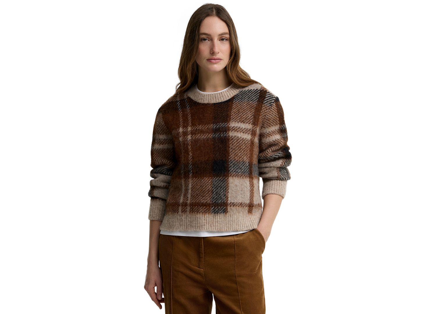 Women's Glendyn Tartan Alpaca-Blend Crewneck Sweater