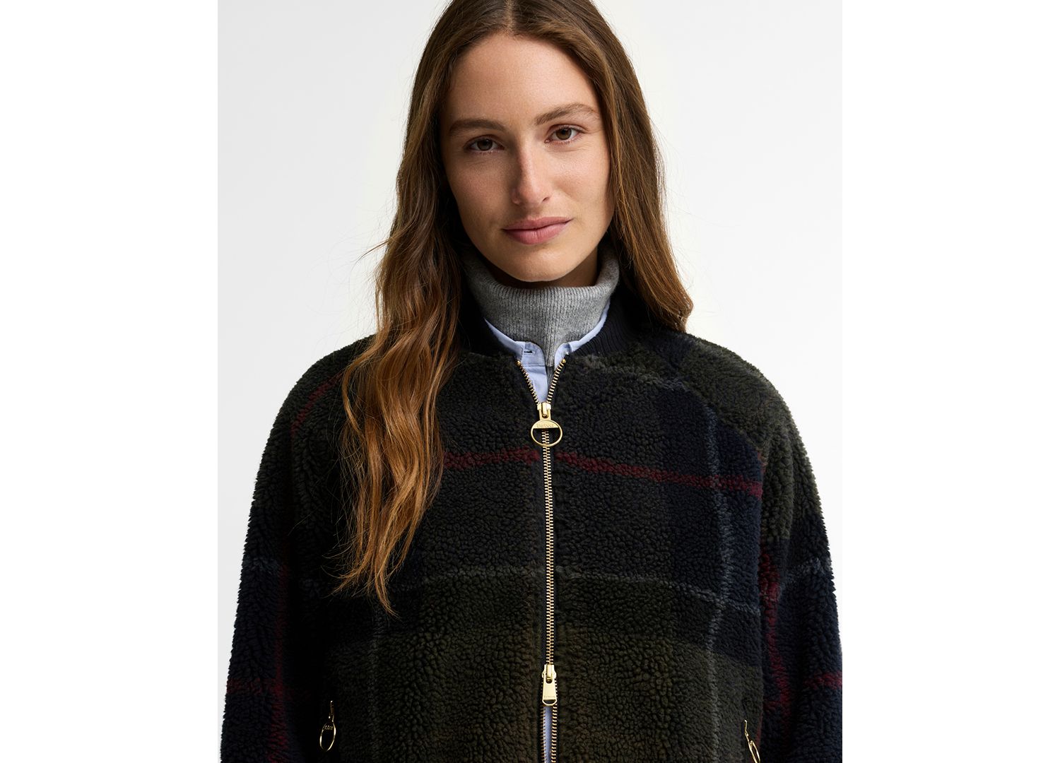 Women's Kirklees Tartan Jacquard Half-Zip Fleece Jacket