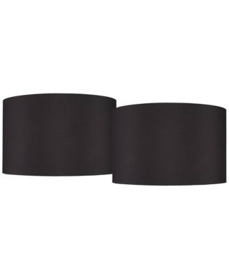 Set of 2 Hardback Drum Lamp Shades Large 19" Top x 19" Bottom x 12" High Spider Replacement Harp Finial Fitting