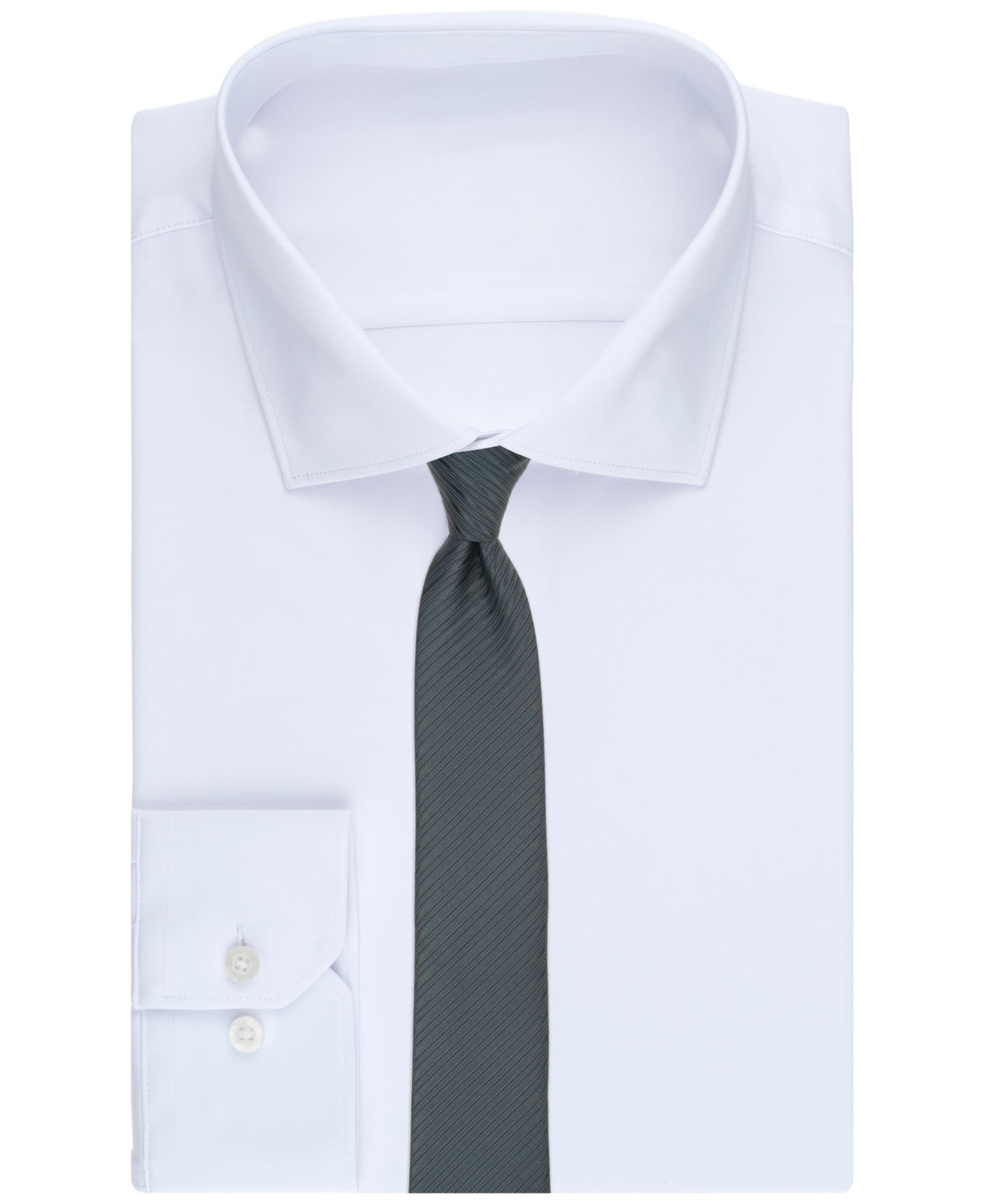 Мужской галстук Alfani Renwick Stripe Slim Tie, цвет: Тёмно-зелёный — фото 3