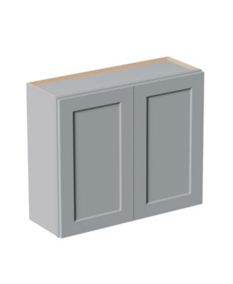 36W x 12D x 30H Solid Wood Shaker Wall Cabinet Soft Close Double Door Adjustable Shelves RTA for Kitchen Bath Laundry Garage