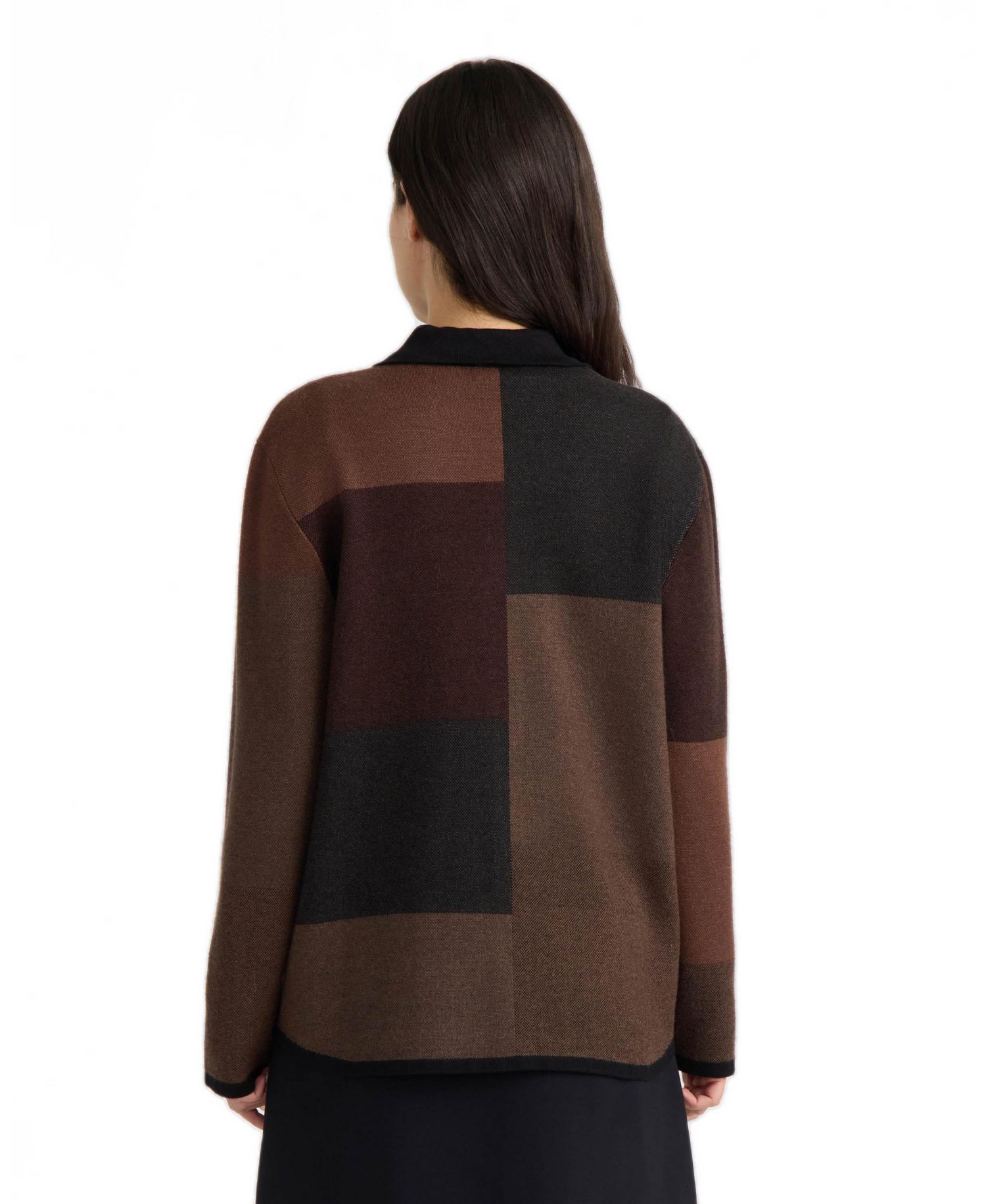 Women's Colorblock Snap-Button Lightweight Sweater Shacket