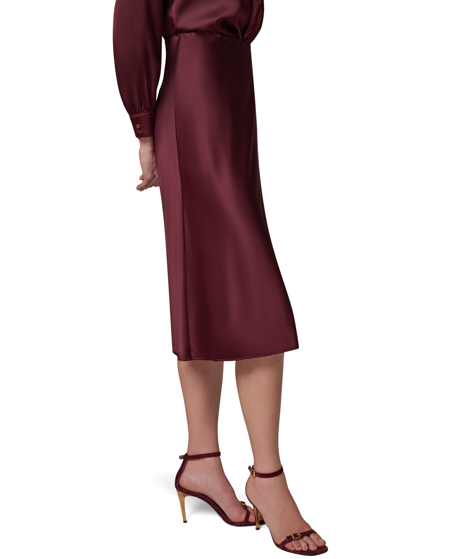 Petite High-Waisted A-Line Midi Skirt
