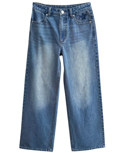 Джинсы With Jules Wide-Leg Star Patch Jeans для девочек, цвет: Средний синий