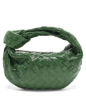 Pre-Owned  Women's Bottega Veneta Mini Jodie Intrecciato Patent Leather Hobo Bag