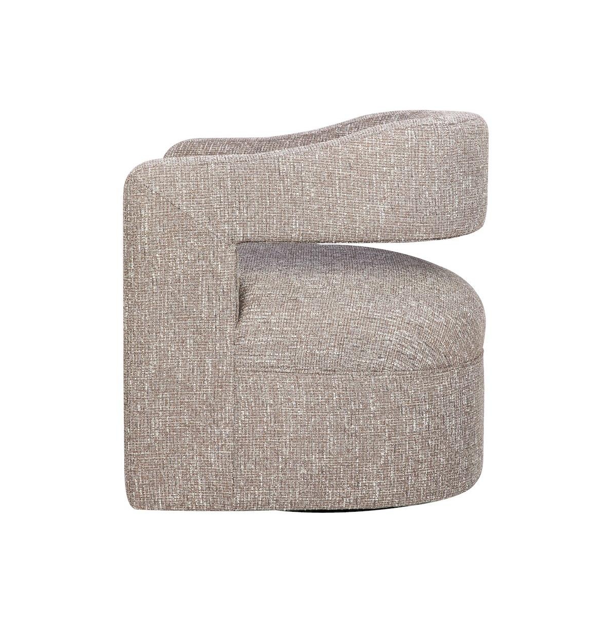 Jofran Lexy Modern Sculpted Curved Upholstered Swivel Accent Chair