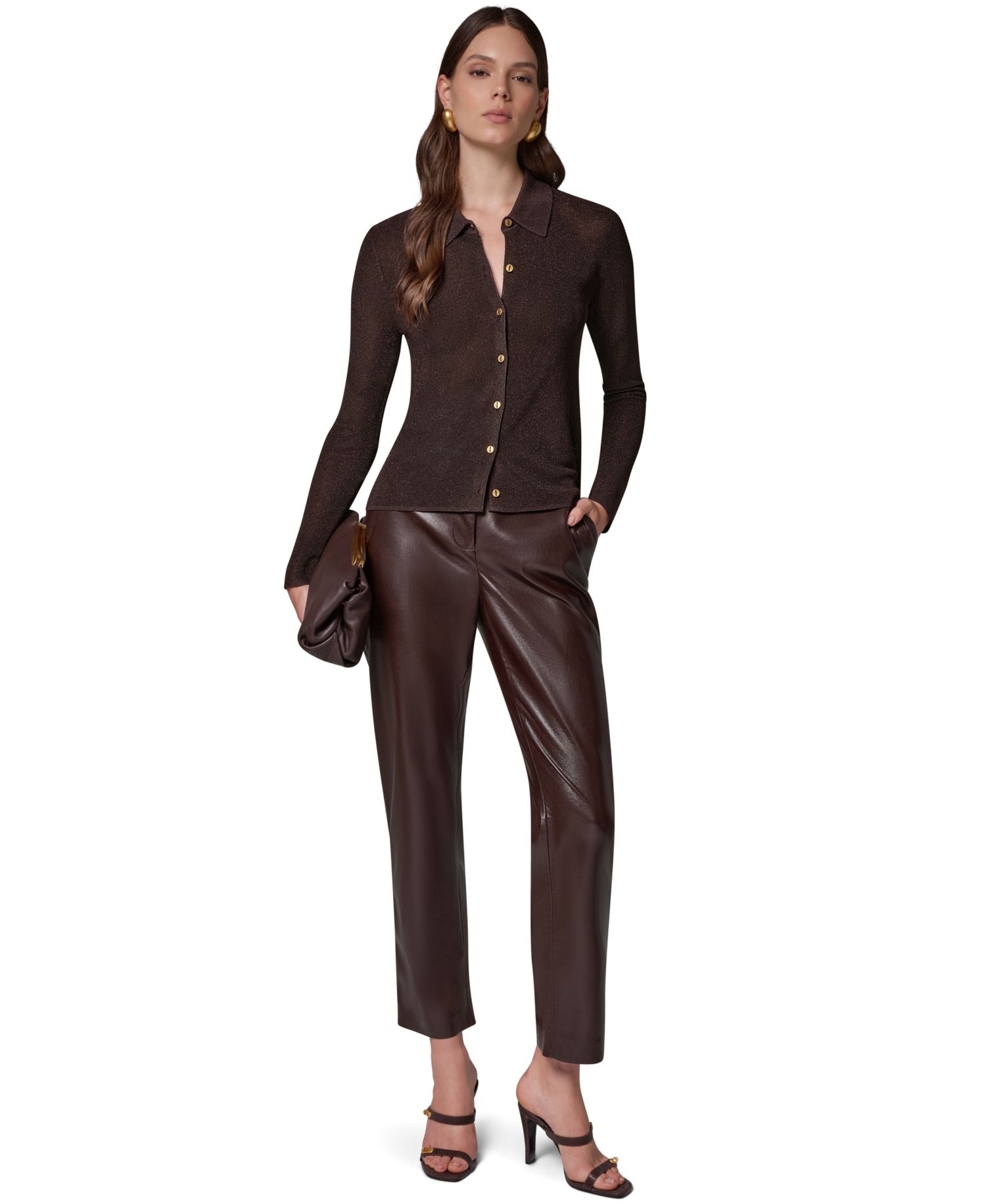 Petite Long-Sleeve Fitted Polo Shirt
