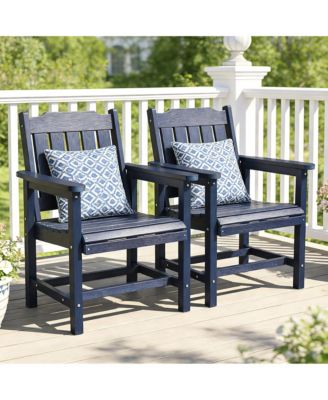HIPS All-Weather Outdoor Patio Dining Chair, Garden Backyard Armchair with Supportive Curved Backrest