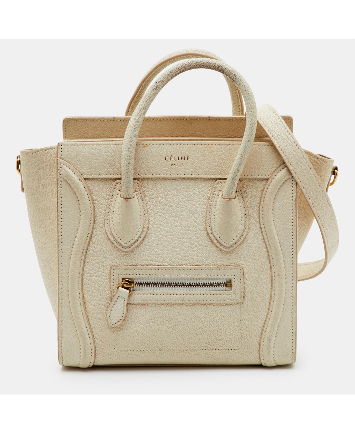 Pre-Owned Celine Women's Nano Luggage Tote in Grained Leather