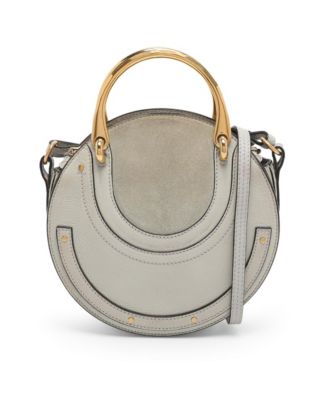 Small Pixie Round Leather and Suede Crossbody Bag