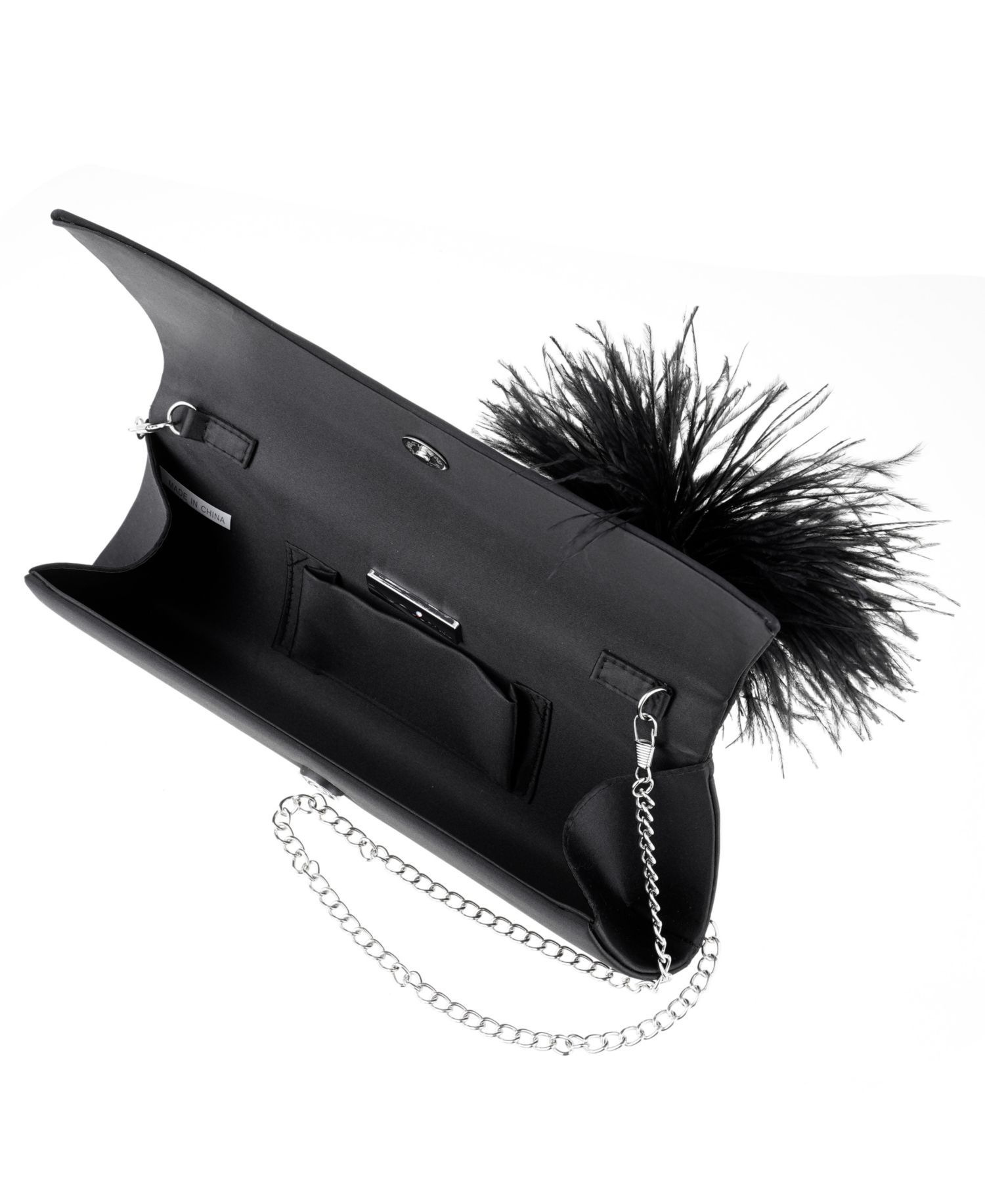 Zosia Feather Ornamented Small Flap Clutch Handbag