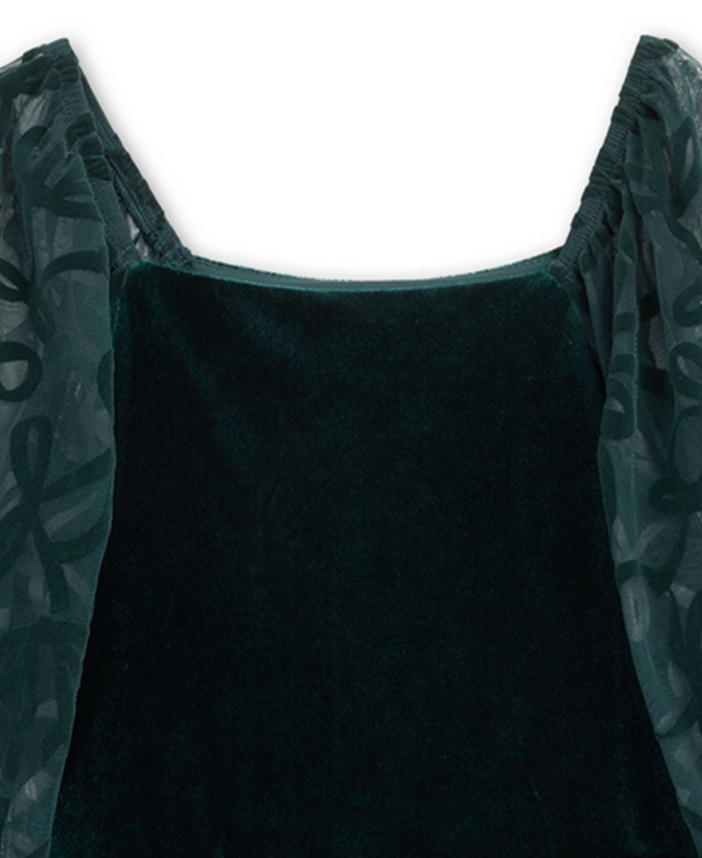 Платье Speechless Knee Length Long-Sleeve Square Neck Dress для девочек, цвет: Тёмный зелёный — фото 3
