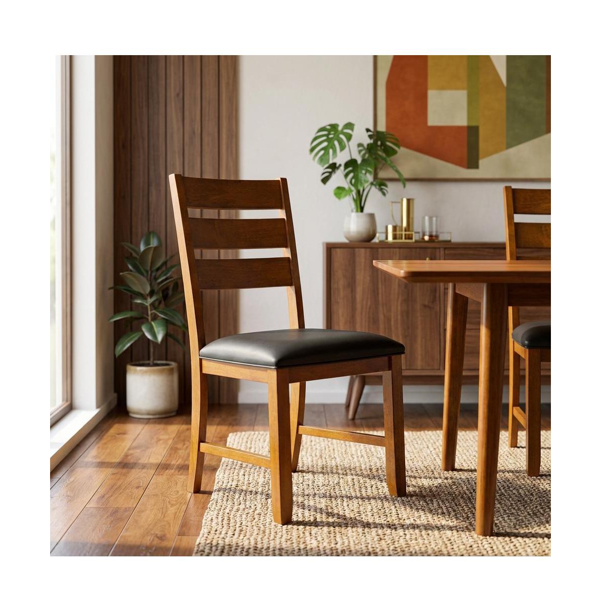 A-America Mason Ladderback Upholstered Side Chair, Mango