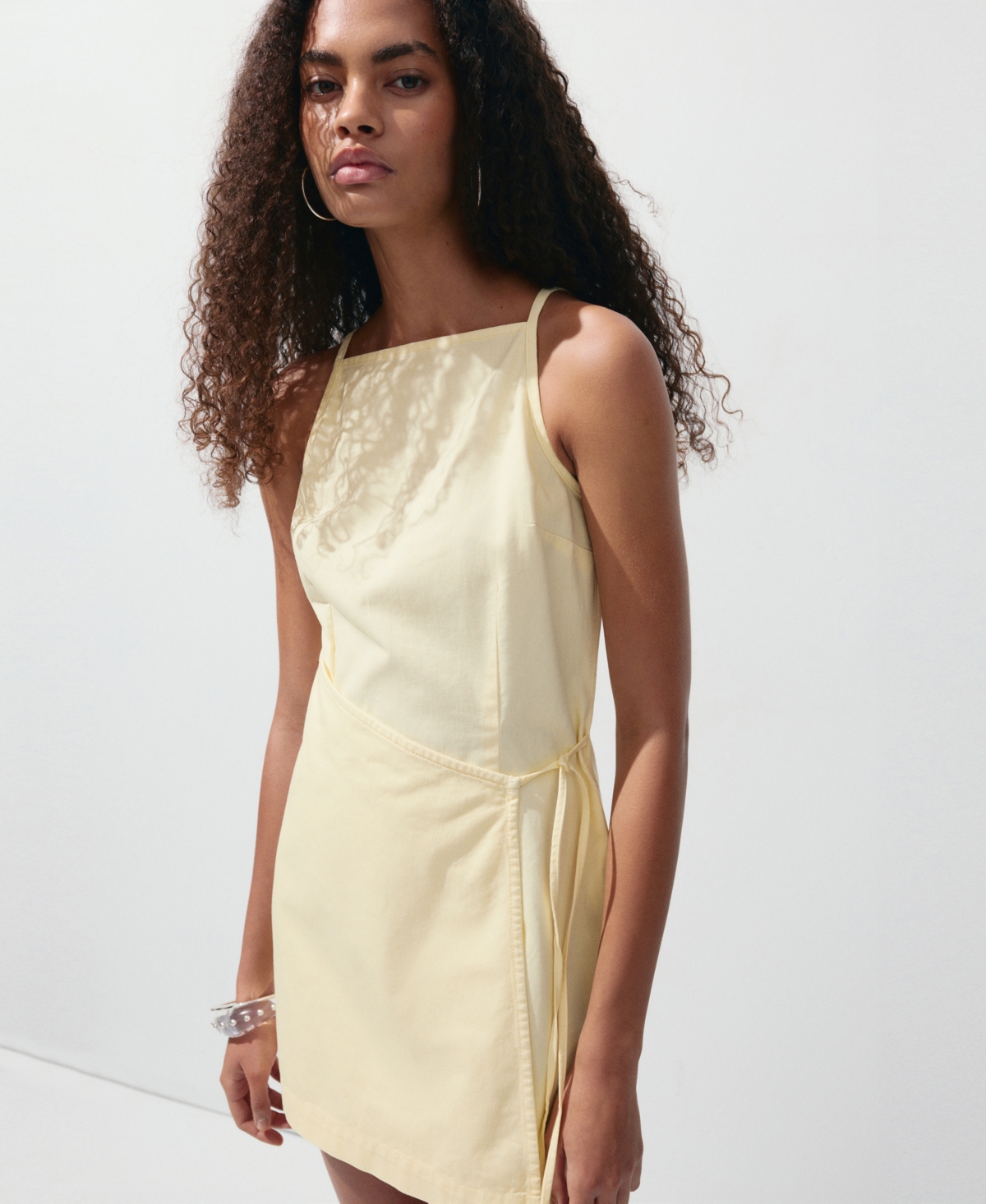 Mango Women's Straps and Bow Detail Mini Cotton Dress