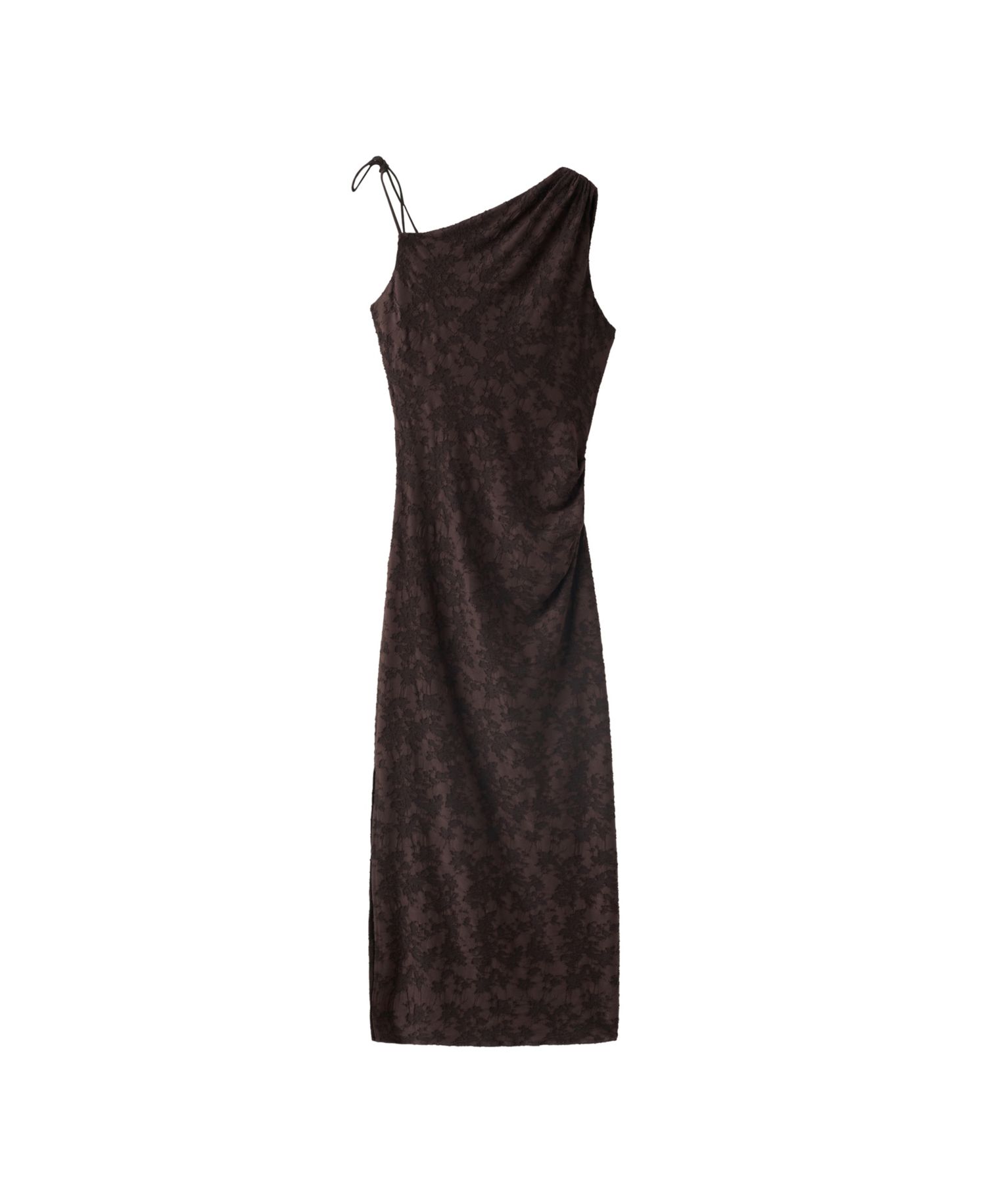 Women's Asymmetrical Devore One Shoulder Floral Dress