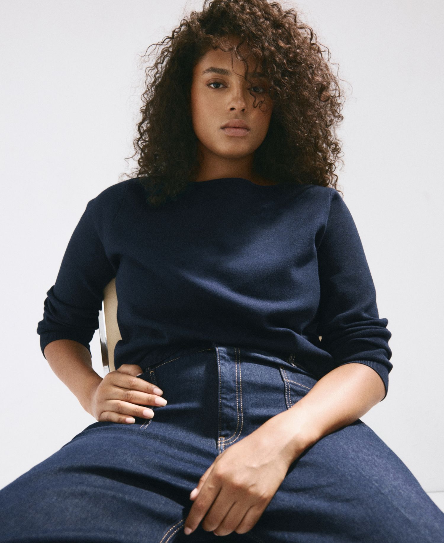 Women's Fine-Knit Boat-Neck Lightweight Sweater