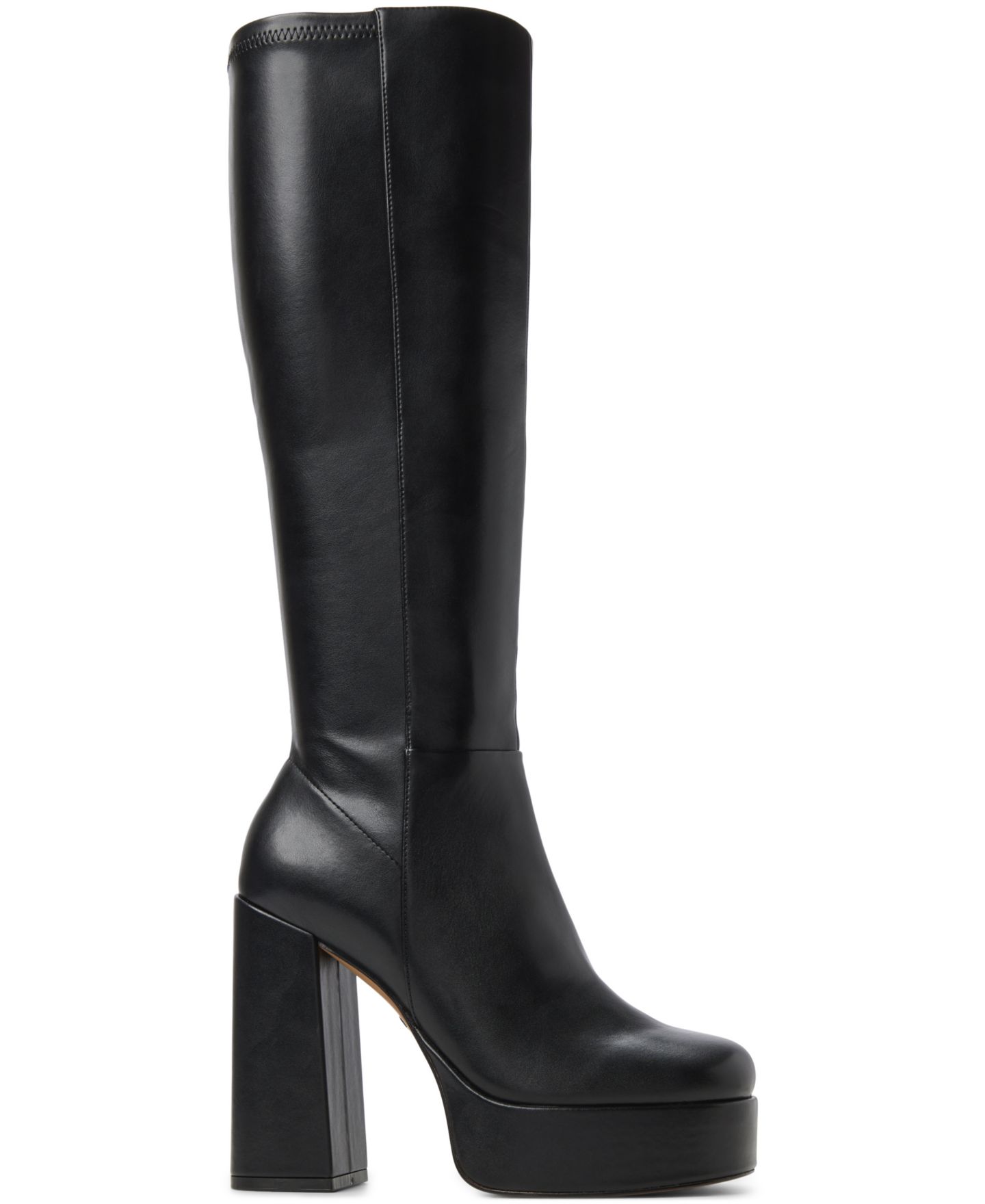 Женские ботинки ALDO Albie Platform Knee High Block Heel, цвет: Чёрный гладкий — фото 2