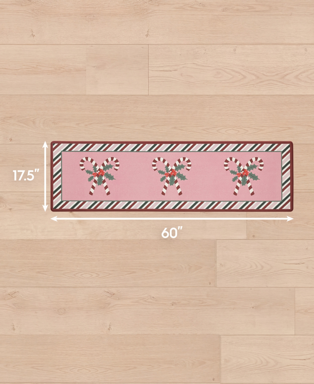 Laura Ashley Candy Cane Non-Slip Kitchen Mat
