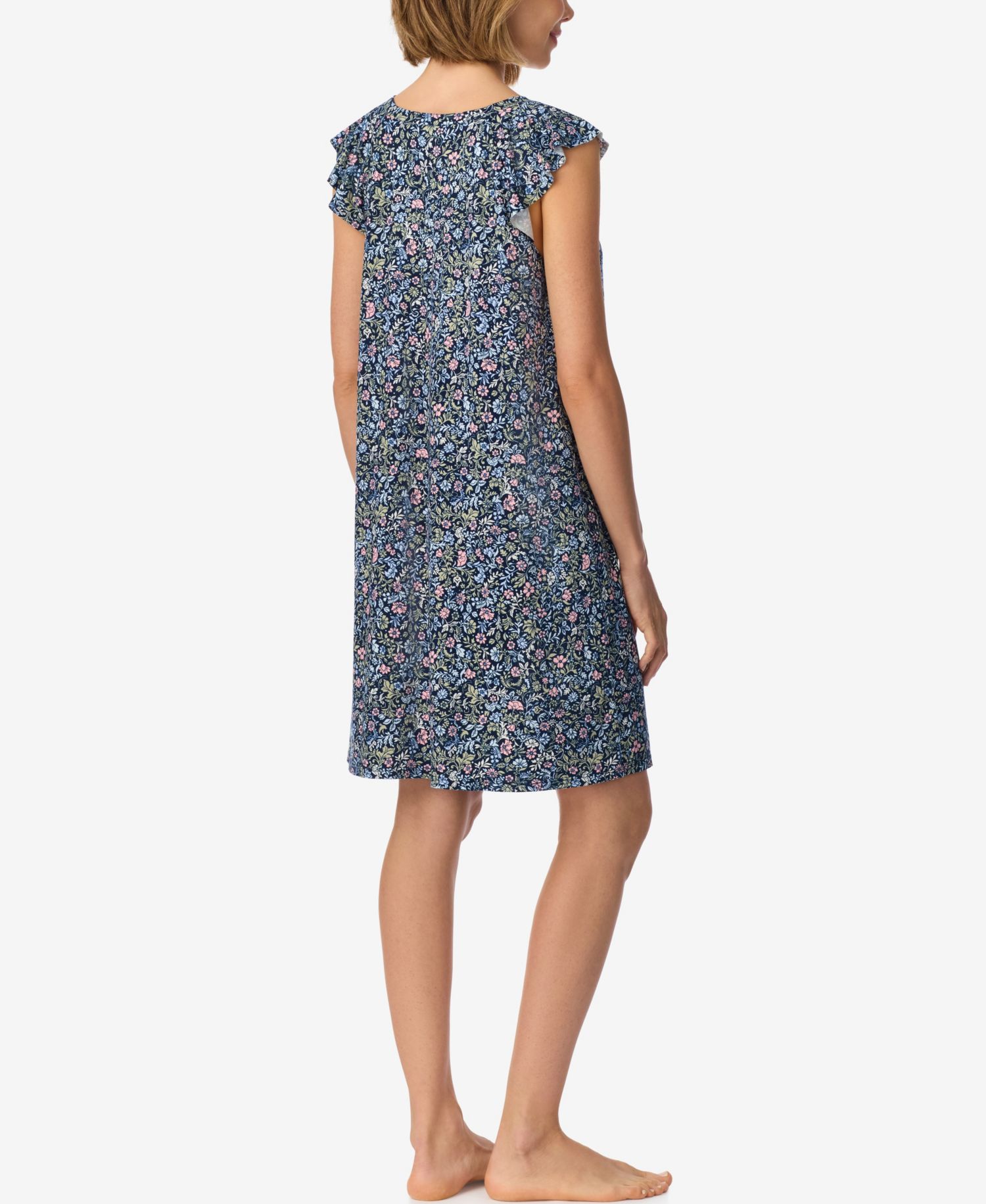 Women's Flutter-Raglan V-Neckline Floral-Print Chemise