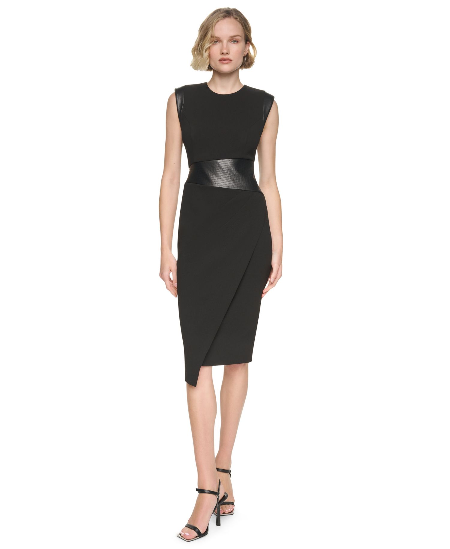 Women's Sleeveless Crewneck Sheath Dress