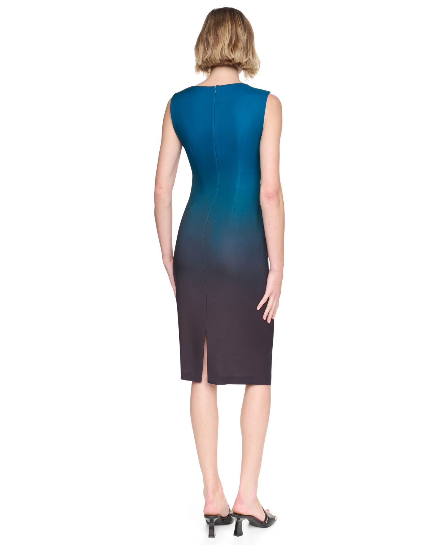 Women's Side Knot Sleeveless Midi Sheath Dress