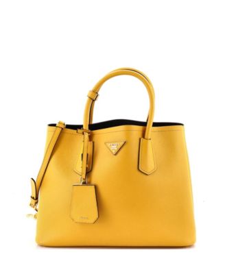 Medium Cuir Double Tote Saffiano Leather