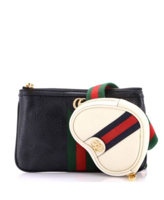 Ophidia Heart Utility Double Belt Bag Leather